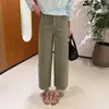 Pantalones favorecedores para todos los tipos de pierna, pantalones de pierna ancha estilo otoño, corte recto simple de cintura alta, que ocultan las caderas, adelgazantes, color liso, jeans holgados para mujer