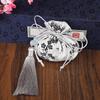 Bolsita Redonda Antigua Hanfu para Llevar Bolsa Vacía Estilo Nacional Bordado Borla Bolsas Flor Carro Colgante Bolsa Hoja de Loto