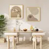 Pintura decorativa de estilo crema para restaurante, decoración de pared para mesa de comedor, pintura colgante, estilo silencioso, sentido avanzado, mural abstracto de dos piezas para comedor