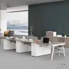Juego de escritorio y silla de oficina grado E0, diseño simple y moderno de cubículo para 2, 4, 6 personas, estaciones de trabajo con mamparas de oficina