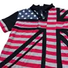 Camiseta de Manga Corta Informal Versátil de Moda Y2K con Estampado de Bandera Americana Retro Europea y Americana Streetwear Punk