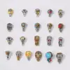 Xizang Prata Duas Cores Três Vias Pulseira Contas Espaçadoras Retrô Duas Cores Liga Inlaid Cabeça de Buda Furo Acessórios de Joia Atacado