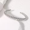Pulsera Geométrica Simple de Estilo Frío Transfronteriza Europea y Americana Amor Flor Oro Francés Chapado Acero Inoxidable para Mujer