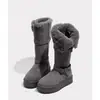 Botas de neve de cano alto, quentes, estilo Nordeste, para mulheres, nova coleção de inverno 2026, com forro de fleece adicional e material espessado, de comprimento médio, design versátil e sapatos de algodão com sola grossa