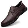 Zapatos de cuero casual de negocios talla grande 46 transfronterizos para hombre, suela plana, zapatos de conducción, cuatro estaciones, con cordones, zapatos de trabajo profesionales, zapatos de cuero de vaca para hombre