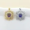Em estoque Colar Feminino Pingente Micro-incrustado Zircônia Diamantada Acabamento Colar Pingente Colorido Zircônia Pulseira Colar Pingente