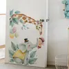 BRUP Adesivo de Parede Girafa Elefante Menininho Aquarela Quarto de Bebê Quarto Infantil Decorativo HS4748E