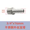 Conector Pagoda de Aço Inoxidável 304 Rosca Externa de 1/4 de Polegada 3/8 de Polegada 1/2 de Polegada 3/4 de Polegada Conector de Mangueira Hexagonal Aço Inoxidável Não Padrão