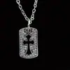 Versa Europeo y Americano Simple Fino Colgante de Cruz Chapado en Oro de 18 Quilates Diamante Rosa Micro Etiqueta Pequeña Cadena para el Cuello Accesorios