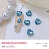 Decorações de Unhas Artísticas de Strass em Formato de Coração para Celebridades da Internet, Strass de Vidro de Cristal Super Brilhantes com Fundo Pontiagudo, Acessórios de Unha de Coração Pêssego Iridescente Grandes e Pequenos