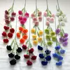 Buquê de cravos artificiais com 5 cabeças, flores falsas para decoração de sala de estar, centro de mesa, flores secas, arranjo floral de alta qualidade para quartos