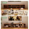 Mueble de TV estilo chino premium para sala de estar, mueble de almacenamiento para el hogar, mueble de TV de pie integrado para apartamentos pequeños 2026