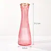 Vaso de Vidro Colorido com Listras Verticais Estilo Europeu de Luxo Leve Ins para Sala de Estar Vaso para Flores Frescas Decoração de Arranjo de Flores Ornamento