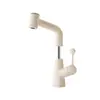 Grifo de lavabo color gris plomo, estilo vintage, para baño, extraíble, altura ajustable, agua fría y caliente, apto tanto para lavabos como para fregaderos