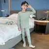 Pijama Novo Infantil 2026 para Meninos Estilo Primavera e Outono Manga Longa Criança Menino Médio e Grande Adolescente Outono Roupas de Casa