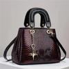 [Bolsa Feminina Shichen] 2025 Nova Moda Bolsa de Couro com Estampa de Cobra Grande Capacidade Couro Macio Comércio Exterior Casual Bolsa de Ombro