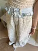Jeans largos da moda, de cor clara, com estampa de leopardo lavada para mulheres, estilo novo, cintura alta, caimento solto, emagrecedor, perna reta, calça comprida
