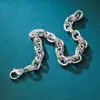 Pulsera de Plata de Ley S925 con Letra para Hombre Personalidad Vintage Guapo Punk Pulsera para Mujer Pareja Celebridad de Internet Mismo Estilo Moderna Día de San Valentín