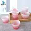 Juego de Té de Vidrio Rosa para Mujer Vidrio Mate Taza de Té Kung Fu de Gama Alta Fácil Taza para Lavar el Té de Oficina en Casa