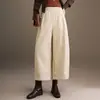 Pantalones de pierna ancha curvos adelgazantes de piel sintética para mujer, nuevos pantalones cropped de cintura alta que cubren la cadera para otoño e invierno 2026, pantalones casuales de moda para el trabajo