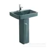 Lavabo de Pedestal Dividido Lavabo Cerámico Cuadrado para Balcón Gris Exportación Lavabo de Pedestal Cheongsam Sudáfrica Kenia