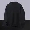 Camiseta base de terciopelo de doble cara para hombre para otoño e invierno, ropa interior térmica de terciopelo alemán de doble cara con cuello medio alto, camiseta de manga larga