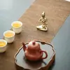 Yuxuan Moderno Simples Criativo Banhado a Ouro Menina de Yoga Pequenos Enfeites Cerâmica Casa Personagem Abstrato Presente de Abertura