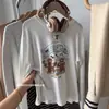 Camiseta de Manga Larga de Algodón Puro para Mujer Primavera y Otoño 2026 Nuevo Estilo Casual Holgado Talla Grande Camisa Base Blanca Top de Cuello Redondo para Mujer