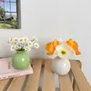 Estilo Ins Jarrón Redondo Pequeño Flores Secas Flores Artificiales Colorido Set de Botellas de Cerámica Decoración para Dormitorio Sala de Estar Mini Adornos Pequeños