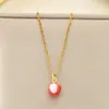 Collar Personalizado Creativo DIY Aceite de Goteo de Frutas Colgante de Durian Aguacate Lichi Piña Cadena para Clavícula Oro Acero de Titanio
