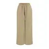 Calça de Cintura Elástica Rosa Estilo Preguiçoso com Cordão Perna Larga para Mulheres 2026 Verão Novo Cintura Baixa Casual Estilo Relaxado Calça para Caminhada