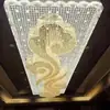 Lustre de cristal estilo chinês com padrão de nuvens para hotel, salão de banquetes, saguão do departamento de vendas, iluminação de teto para villa, iluminação de projeto personalizada não padrão