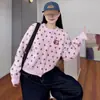 Nuevo cárdigan de punto con bordado de letras estilo coreano y lunares para otoño e invierno para mujer, estilo suave y dulce, abrigo suéter holgado