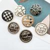 Botón Metálico Shunjie Figura Geométrica Cuadrado Tridimensional Doble Pieza Estilo Chanel Chaqueta de Mujer Hebilla Decorativa Redonda de Aleación