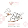 Sandalias Elegantes y con Estilo sin Cierre con Pedrería para Mujer, Nuevas Sandalias de Tacón de Aguja con Punta Abierta de Primavera, Sandalias de Tacón Alto de Comercio Exterior Transfronterizo