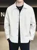 Chaqueta para Hombre Primavera 2025 Nueva Holgada Casual de Negocios Manga Larga Top Corto Casual Solapa Chaqueta