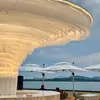 Cortina de Gaze Decoração com Barra Tornado Ponto Turístico da Internet ao Ar Livre Acampamento Iluminação de Jantar Atmosfera Nuvens Impulsionadas pelo Vento Cortina de Gaze