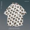Camisa Floral de Manga Corta de Verano Estilo Japonés Estilo Hong Kong Retro Moderna Holgada para Hombres Playa Hawaiana Parejas