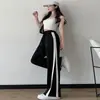 Pantalones deportivos nuevos 2024 para mujer, primavera y otoño, cintura alta, drapeados, casuales, talla grande, pantalones rectos, ajustados, pierna ancha pequeña