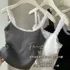 8151 Principios de Otoño Chica Caliente Camisola para Mujer Correa de Belleza Almohadilla en el Pecho Usable por Debajo Ropa Interior de Base Encaje Verano