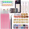 Juego de uñas de Amazon juego completo diy tienda herramienta pluma para uñas pegatinas para uñas remache hueco joyería taladro mayoreo