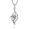 Collar de Pluma de Ángel de Plata Esterlina 925 Joyería Coreana Europea y Americana Venta al por Mayor Plata Cristal Regalo Navidad