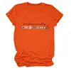 Camiseta feminina redonda de manga curta, estilosa e divertida, para Amazon, Wish e lojas independentes