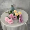 Flor Artificial nova rosa diamante de três cabeças flor de seda decoração de sala de estar adereços de decoração para fotos fileira de flores de casamento estilo ins