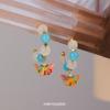 Original Novo Chinoiserie Acessível Luxo Moda C-Forma Óleo Gota Brincos Borboleta Nicho High-end Elegante Versátil Retro Brincos