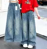 Conjunto de Verano para Niñas Celebridad de Internet Moda Académica Estilo Coreano Ropa de Verano Manga Corta Nuevo Dibujo Animado Jeans de Pierna Recta Conjunto de Dos Piezas