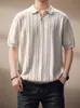 Camiseta Polo Casual Versátil de Punto de Manga Corta Transpirable Fresca para Hombre Verano 2026