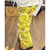 Pijama de primavera y otoño, conjunto de pantalones de manga larga de algodón puro tipo nube, diseño lindo de pollo con agujeros en la nariz estilo niña, delgado y holgado para el verano, para usar como prenda exterior