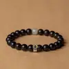 Pulsera de palisandro de hoja pequeña signo del zodiaco nacimiento plato de buda jugando buda cuentas wenwan para mujer pulsera de jade hetian regalo de cumpleaños