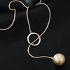 Collar Largo de Perlas Extensible de Plata de Ley S925 para Mujer, Estilo Minimalista, Cadena para Suéter Moderna y Única con Diseño Desplegable